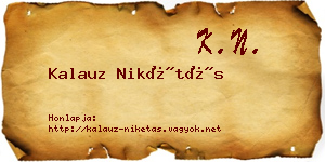 Kalauz Nikétás névjegykártya